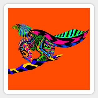 dinosaur in rainbow wings ecopop Sticker